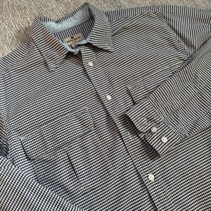 Woolrich Button Down Mens‎ L Checkered Roll Tab Outdoor Flap Pocket Flannel